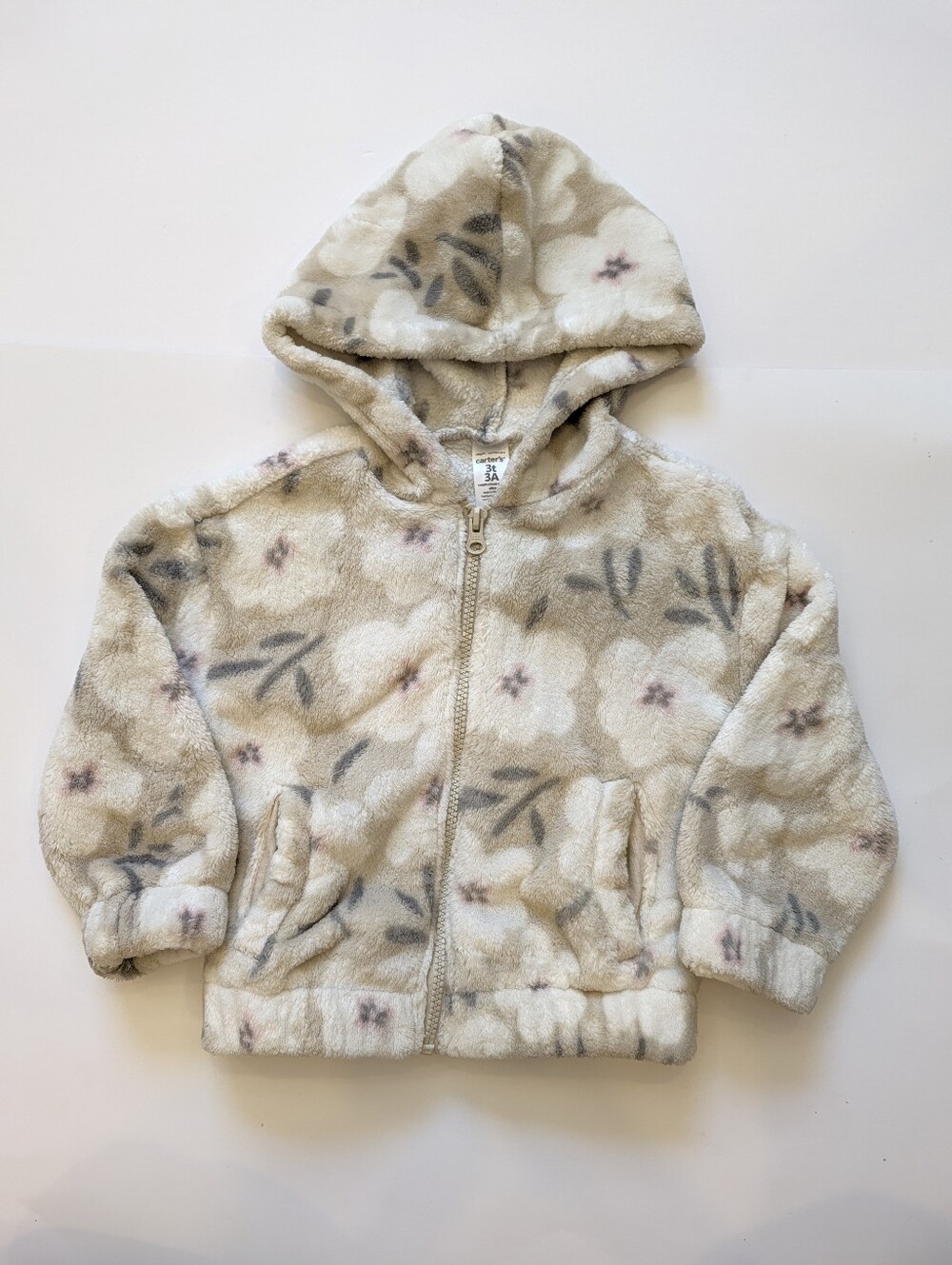 2/$30 💙 Carter's Toddler Girl Flower Fleece Zip-Up Hoodie